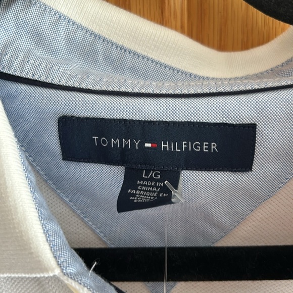 Tommy Hilfiger White Short Sleeves Button Polo shirt Men size L NEW - Picture 5 of 14